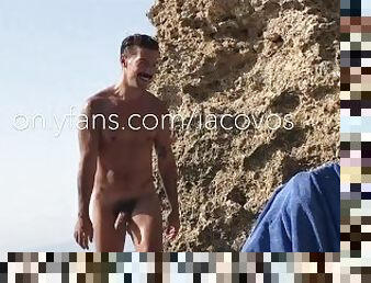 iacovos public nude beach boner compilation, thick and hard greek cock
