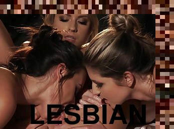 Rebecca Volpetti And Gina Gerson - Sensual Oiled Anal Threesome With
