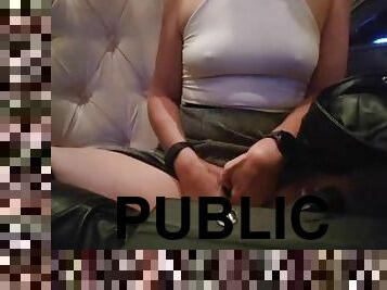 masturbation, mamelons, public, chatte-pussy, femme, milf, doigtage, salope, clignotant