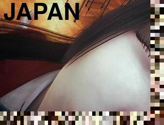 offentlig, fisse-pussy, pikslikkeri, teenager, japans, creampie, trekanter, synsvinkel