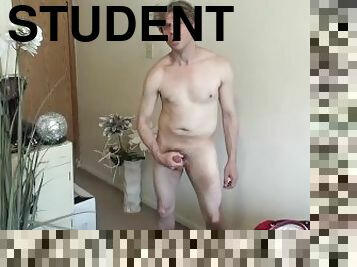 University Math Major Virgin gets naked finally for a Guy!