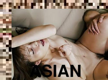 asiatique, ados, japonais, ejaculation, petits-seins