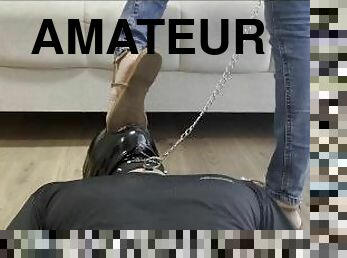 amateur, esclave, pieds, fétiche, bâillonnement, domination