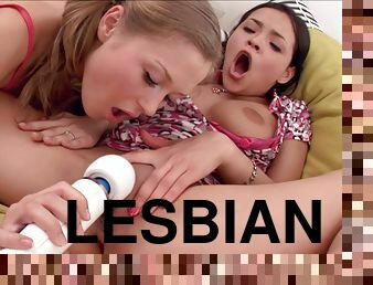 anal, lesbisk, tonåring, leksak, blond, brunett