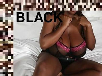 Huge hooters MaseratiXXX is smoking hot in black lingerie