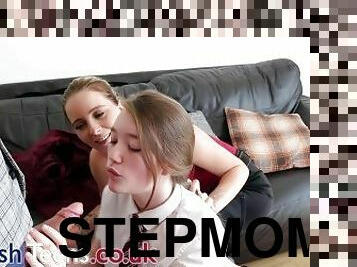 Stepmom Teaches 18 Year Old Schoolgirl To Suck Cock And Swallow Cum