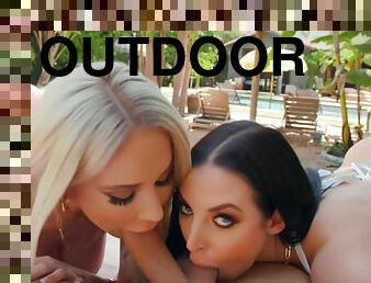 Outdoor Anal Threesome With Curvy Aussie Milfs Savvy And An With Angela White And Savannah Bond