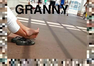 en-plein-air, granny, pieds, sale, britannique, fétiche