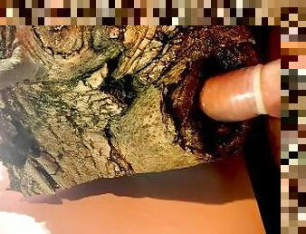 When there is no woman, even a hollow tree is suitable for an imitation vagina. It's so nice to fuck