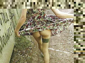 offentlig, fisse-pussy, russisk, mager, pikslikkeri, teenager, upskirt, park, suttende