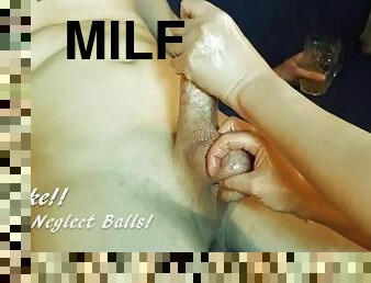 amateur, ejaculation-sur-le-corps, énorme-bite, milf, branlette, massage, ejaculation, lait, bite