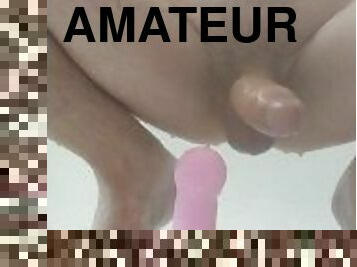 baignade, amateur, anal, énorme-bite, gay, mignonne, chevauchement, gode, douche, solo