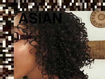 Asian guy with small dick fucked black curly bitch