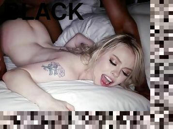 BLACKEDRAW Petite perfect blonde takes on super sized BBC