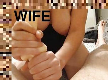 Wife fucks my cock with pocket pussy