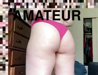 cul, gros-nichons, chatte-pussy, amateur, culotte, bout-a-bout, solo, blanc, humide