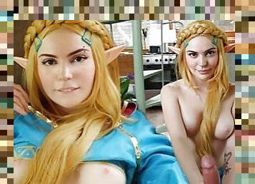 Princess Zelda was very horny and couldn't wait for Link (POV)