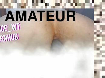 levrette, amateur, anal, point-de-vue, chevauchement, gode, bout-a-bout, blanc, fessée