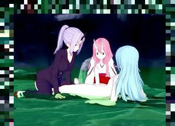 Shuna and Shion ambush Rimuru in the hot springs  The time I got reincarnated as a slime Parody