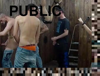 Uncensored fantasy sex at public glory hole room