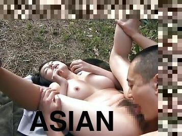 asiatique, gros-nichons, en-plein-air, public, fellation, hardcore, culotte, incroyable, réalité
