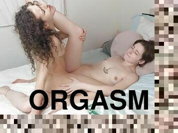 orgasmo, mijando, cona-pussy, esguincho, amador, lésbicas, brinquedo, casal