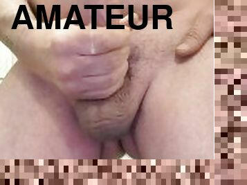 énorme, monstre, orgasme, amateur, ejaculation-sur-le-corps, massive, blanc, bite