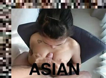 asiatisk, store-patter, fisse-pussy, mager, amatør, teenager, hardcore, creampie, synsvinkel, thailænder