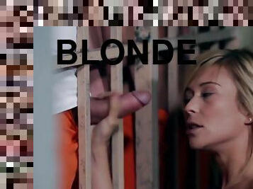 anal, gigantisk-kuk, trekant, strumpor, blond, fängelse, brunett