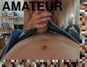 cul, poilue, amateur, anal, énorme-bite, couple, bas, point-de-vue, blonde, fantaisie