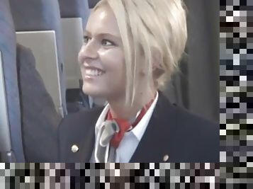 Blonde air hostess