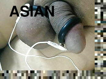 asiatique, masturbation, jouet, gay, ejaculation