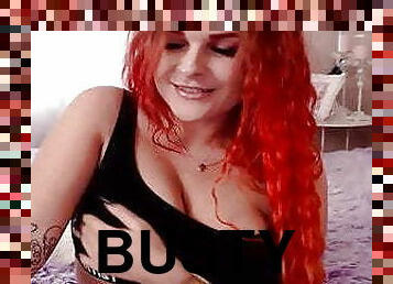 Busty Redhead Babe Masturbation and Hot Orgasm