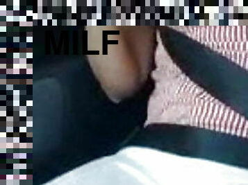 Touching in my car sexy milf