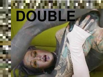 hard DOUBLE ANAL from crazy TATTOO PUNK - ATM, Gape, Facial, Prolapse, Swalow, DAP - goth alt girl