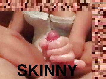 skinny, handjob, ydmykelse, liten, pikk