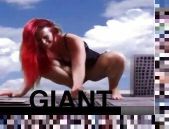 Giantess girl destroy city