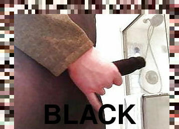 Black pantyhose cock sheath 02