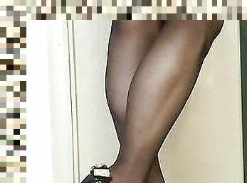Stockings legs in heels 