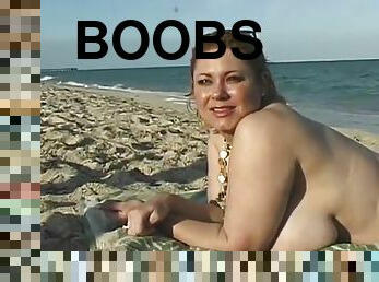 Samantha 38g And Huge Boobs - Sexy Sun Bath In Beach