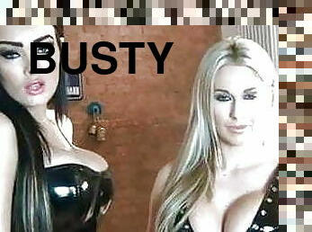 2 busty latex mistresses in command
