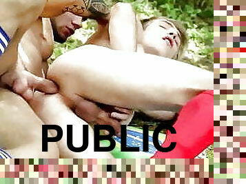 en-plein-air, public, anal, fellation, gay, couple, brésil, blonde, musclé, minet