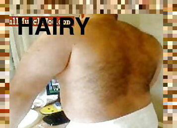 Hairy Muscle Bear Playing With himself In The Bathroom 