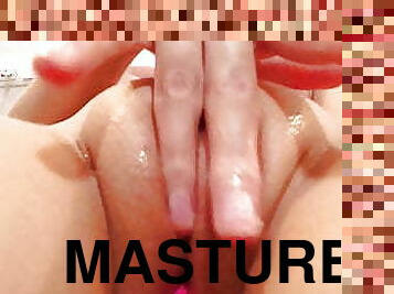 mastürbasyon-masturbation, amcık-pussy, meni, sıkı, islak