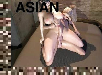 asia, pantat, payudara-besar, anal, penis-besar, waria, jenis-pornografi-animasi, menunggangi, 3d, payudara