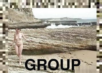 Prowling Panther Beach - nudist group explores oceanside rock formations