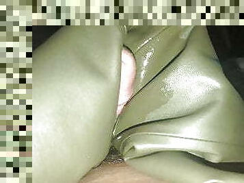 Cum Green leather skirt