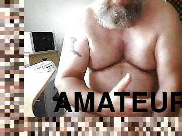 papa, masturbation, amateur, énorme-bite, gay, webcam, pappounet, ours