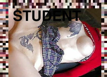 student, tenåring, knulling-fucking, brutal, tattoo, røff