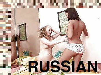 Sexy Russian babes lick each other&#039;s pussies &amp; assholes